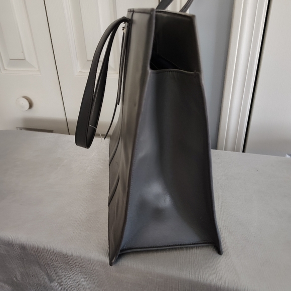 Cole Haan Grey Leather Vesty Tote Satchel Bag - Picture 6 of 10